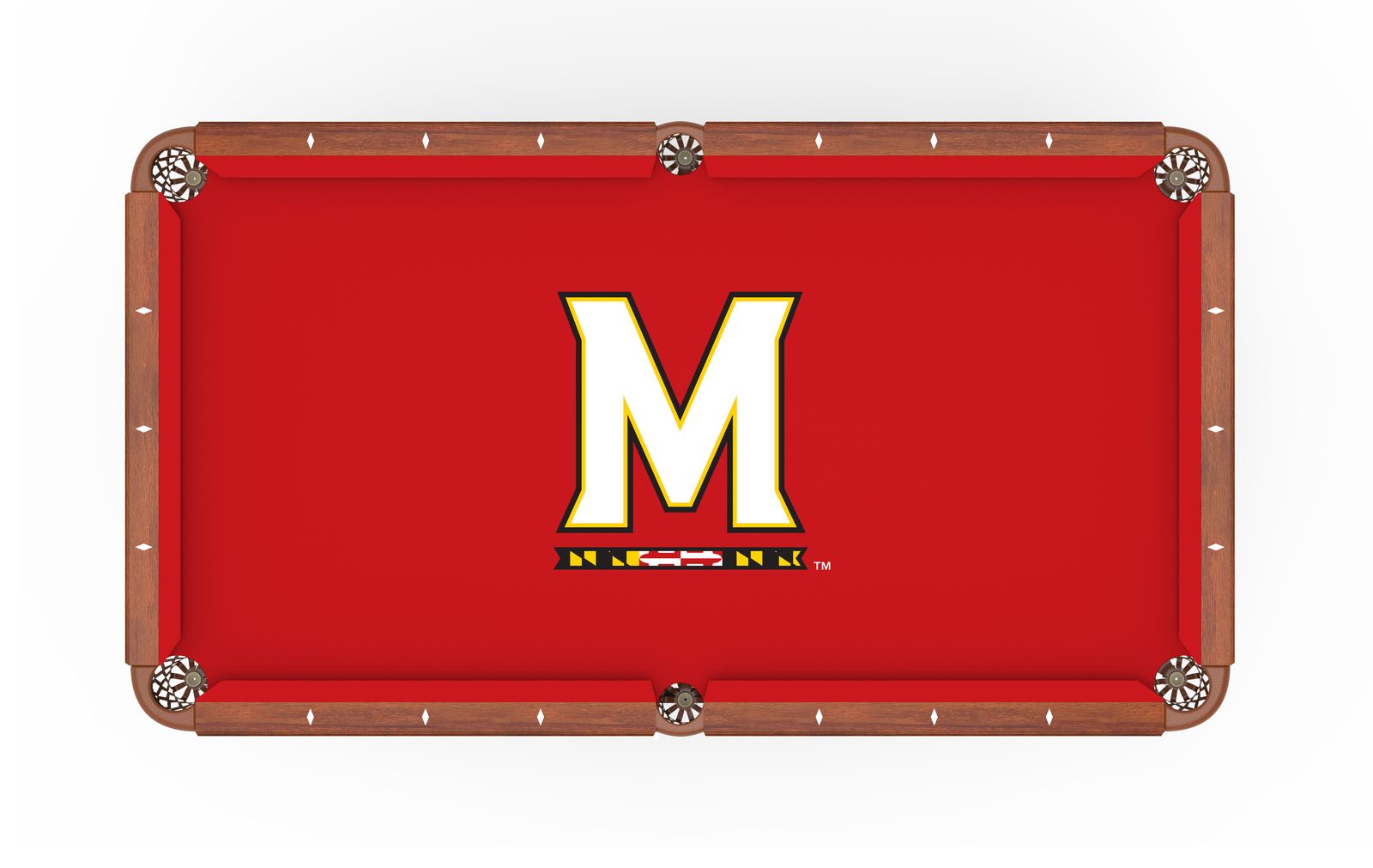 University of Maryland Pool Table with Chardonnay Finish and Claw Leg 2 University of Maryland Pool Table with Chardonnay Finish and Claw Leg - Image 2