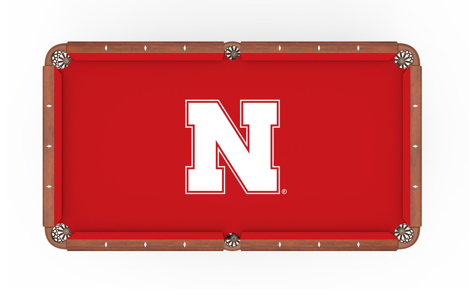 University of Nebraska Pool Table with Chardonnay Finish and Claw Leg 2 University of Nebraska Pool Table with Chardonnay Finish and Claw Leg - Image 2