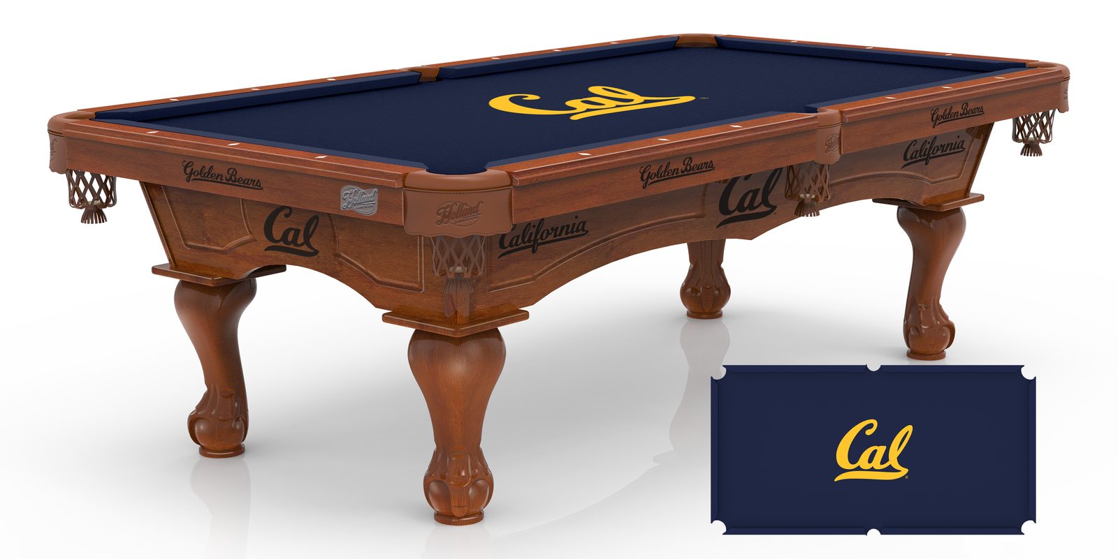 University of California Pool Table with Chardonnay Finish and Claw Leg 1 University of California Pool Table with Chardonnay Finish and Claw Leg