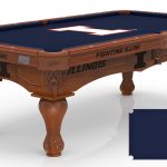 University of Illinois Pool Table with Chardonnay Finish and Claw Leg 8 University of Illinois Pool Table with Chardonnay Finish and Claw Leg