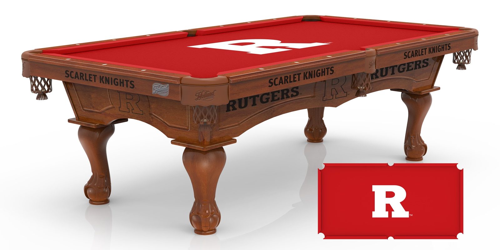 Rutgers Pool Table with Chardonnay Finish and Claw Leg 1 Rutgers Pool Table with Chardonnay Finish and Claw Leg