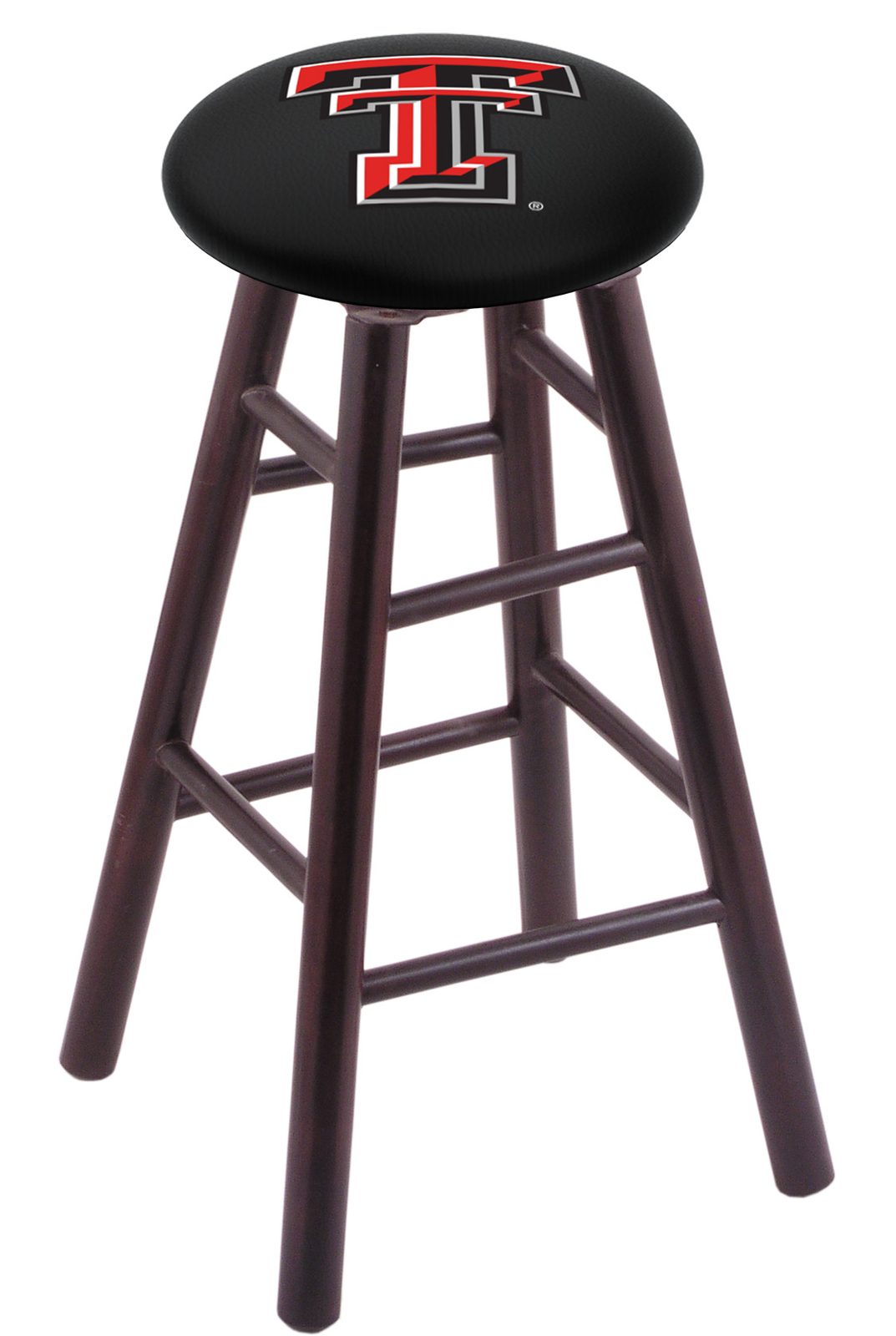 Texas Tech University 30" Swivel Maple Bar Stool in Dark Cherry Finish 1 Texas Tech University 30" Swivel Maple Bar Stool in Dark Cherry Finish