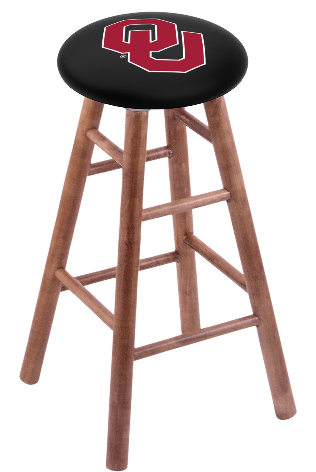 Oklahoma University 30" Swivel Maple Bar Stool in Medium Finish 1 Oklahoma University 30" Swivel Maple Bar Stool in Medium Finish
