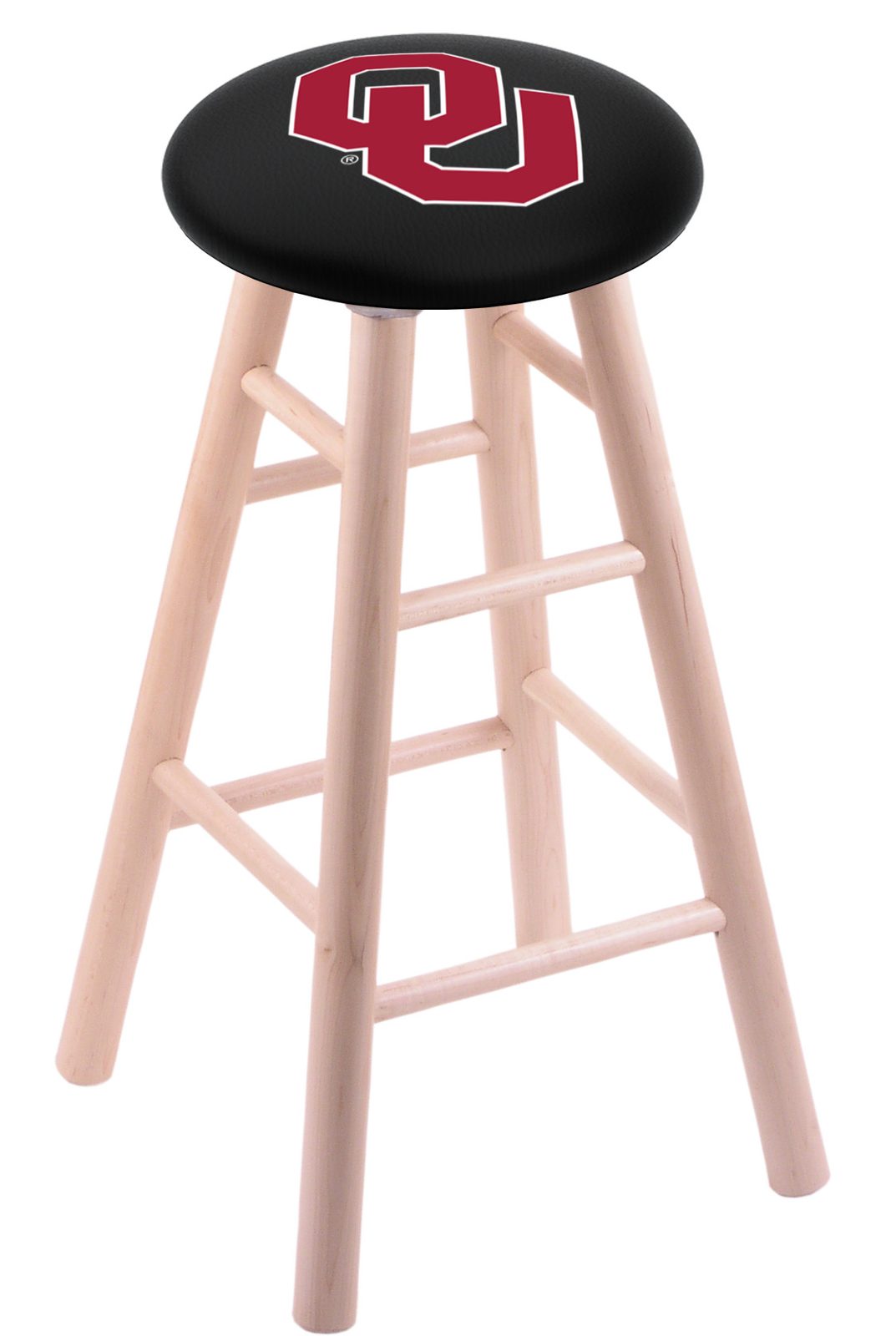 Oklahoma University 30" Swivel Maple Bar Stool in Natural Finish 1 Oklahoma University 30" Swivel Maple Bar Stool in Natural Finish