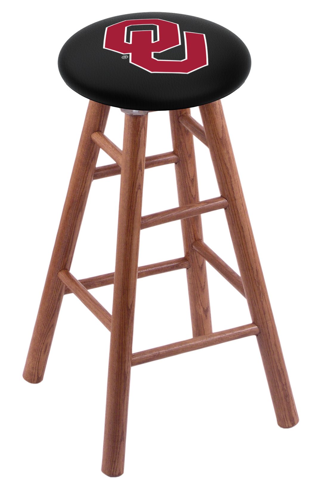 Oklahoma University 30" Swivel Oak Bar Stool in Medium Finish 1 Oklahoma University 30" Swivel Oak Bar Stool in Medium Finish