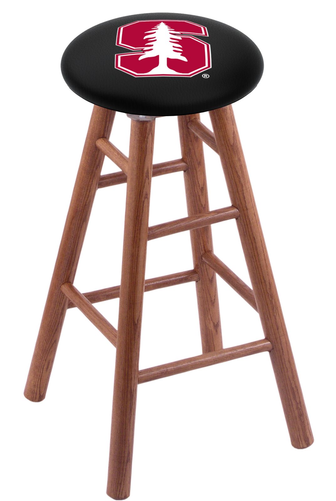 Stanford University 30" Swivel Oak Bar Stool in Medium Finish 1 Stanford University 30" Swivel Oak Bar Stool in Medium Finish