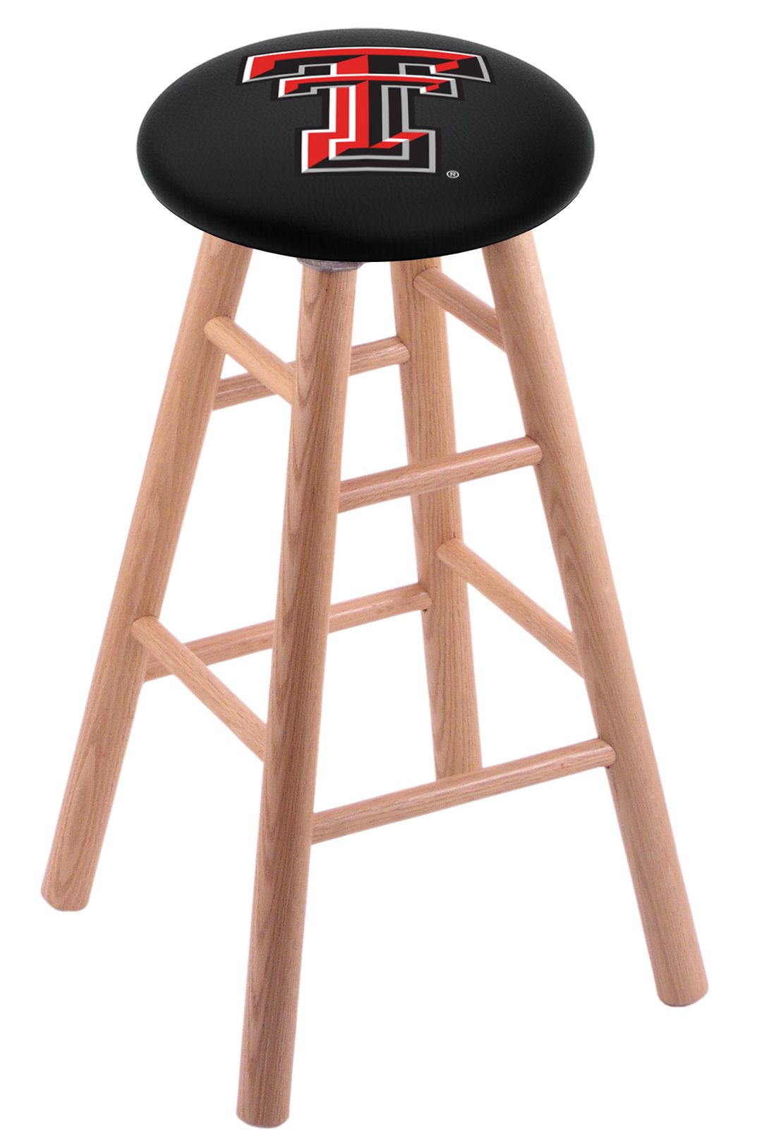 Texas Tech University 36" Swivel Oak Extra Tall Bar Stool in Natural Finish 1 Texas Tech University 36" Swivel Oak Extra Tall Bar Stool in Natural Finish