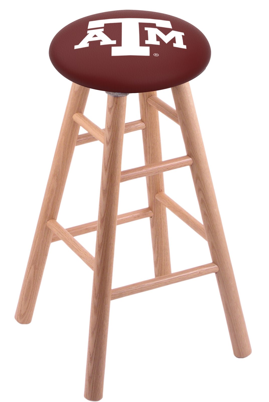 Texas A&M 36" Swivel Oak Extra Tall Bar Stool in Natural Finish 1 Texas A&M 36" Swivel Oak Extra Tall Bar Stool in Natural Finish