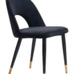 Modern Black Velvet Dining Chair with Steel Legs (Set of 2) 17 Modern Black Velvet Dining Chair with Steel Legs (Set of 2)