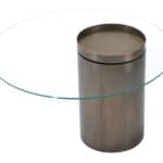 Industrial Round Coffee Table with Tempered Glass and Bronze Finish 14 Industrial Round Coffee Table with Tempered Glass and Bronze Finish