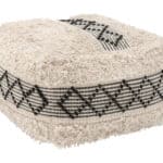 Beige & Black Boho Ottoman with Woven Cotton Seat 7 Beige & Black Boho Ottoman with Woven Cotton Seat