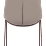 Brown & Walnut Faux Leather Dining Chair with Faux Wood Legs (Set of 2)