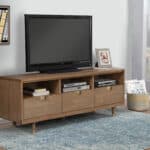 Sand Mahogany Contemporary TV Console With Storage and Cord Management 10 Sand Mahogany Contemporary TV Console With Storage and Cord Management