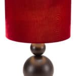 Boho Art Deco Red Table Lamp with Modern Accents