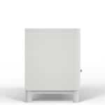 White Mahogany TV Console with Drawers and Open Shelves
