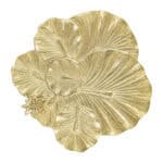 Gold Cast Aluminum Lotus Side Table with Modern Glam Design 14 Gold Cast Aluminum Lotus Side Table with Modern Glam Design