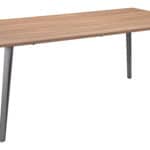 Walnut Laminate Rectangular Dining Table with Black Steel Legs 11 Walnut Laminate Rectangular Dining Table with Black Steel Legs