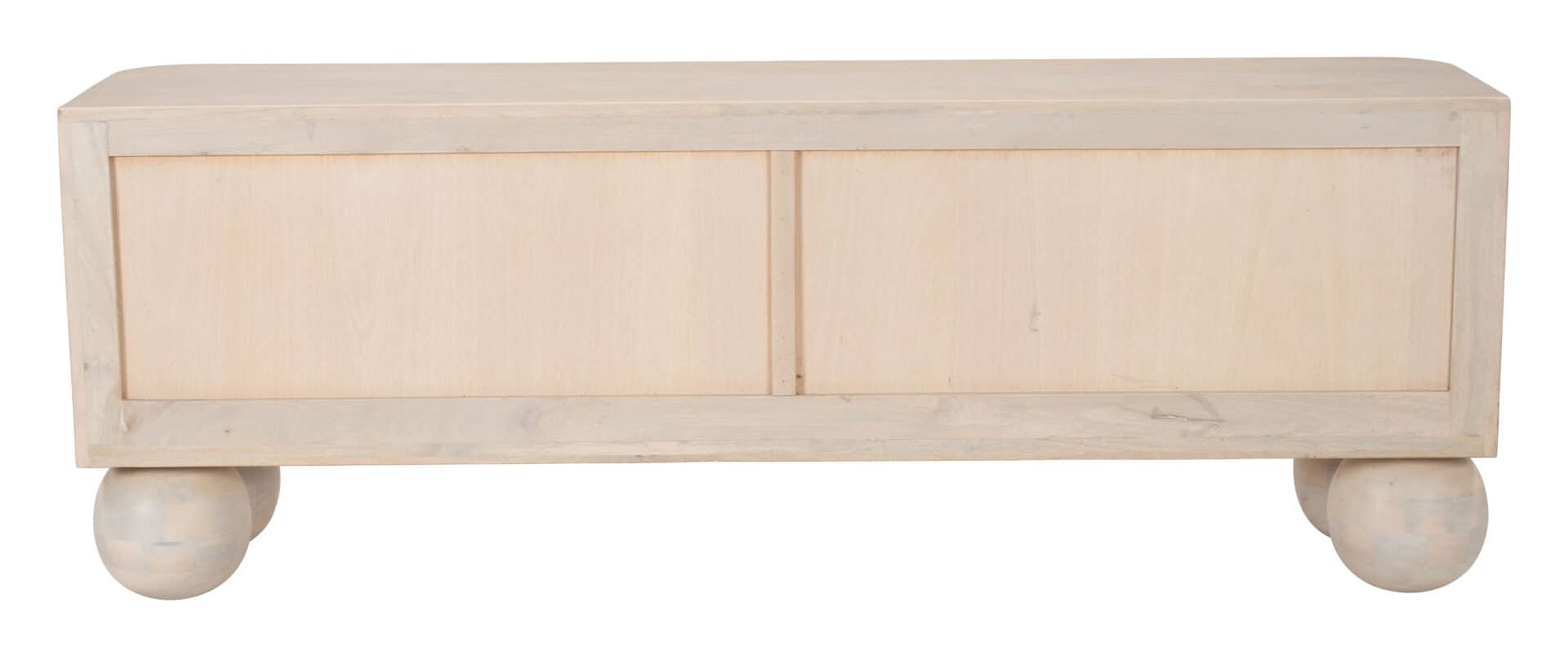 Natural Wood Entertainment Stand with French Doors and Shelving 5 Natural Wood Entertainment Stand with French Doors and Shelving - Image 5