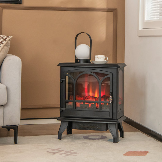 Electric Stove Heater with 3D Flame and Panoramic View