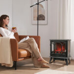 Electric Stove Heater with 3D Flame and Panoramic View