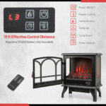 Electric Stove Heater with 3D Flame and Panoramic View