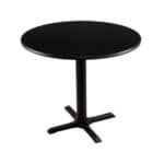 30-Inch Tall Black Table with Reversible 30-Inch Black/Dark Cherry Round Top and X-Style 22x22-Inch Base