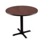 30-Inch Tall Black Table with Reversible 30-Inch Black/Dark Cherry Round Top and X-Style 22x22-Inch Base
