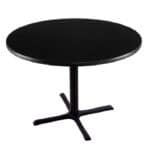 30-Inch Tall Black Table with Reversible 36-Inch Black/Dark Cherry Round Top and X-Style 30x30-Inch Base