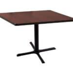 30-Inch Tall Black Table with Reversible 36x36-Inch Black/Dark Cherry Square Top and X-Style 30x30-Inch Base