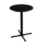 36-Inch Tall Black Table with Reversible 30-Inch Black/Dark Cherry Round Top and X-Style 30x30-Inch Base