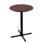 36-Inch Tall Black Table with Reversible 30-Inch Black/Dark Cherry Round Top and X-Style 30x30-Inch Base