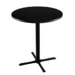 42-Inch Tall Black Table with Reversible 36-Inch Black/Dark Cherry Round Top and X-Style 30x30-Inch Base