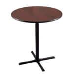42-Inch Tall Black Table with Reversible 36-Inch Black/Dark Cherry Round Top and X-Style 30x30-Inch Base