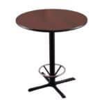 36-Inch Tall Black Table with Reversible 36-Inch Black/Dark Cherry Round Top and X-Style 30x30-Inch Base with Foot Ring