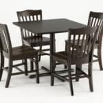 30-Inch Tall Black Table with Reversible 36x36-Inch Black/Dark Cherry Square Top and X-Style 30x30-Inch Base