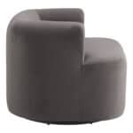 Gray Swivel Chair with Velvet Fabric and Armrest Support 9 Gray Swivel Chair with Velvet Fabric and Armrest Support