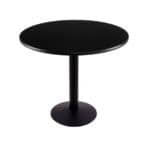 30-Inch Tall Black Table with Reversible 30-Inch Black/Dark Cherry Round Top and Round Footed 16-Inch Base