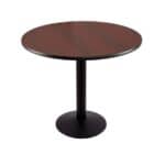 30-Inch Tall Black Table with Reversible 30-Inch Black/Dark Cherry Round Top and Round Footed 16-Inch Base