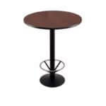 42-Inch Tall Black Table with Reversible 30-Inch Black/Dark Cherry Round Top and Round Footed 16-Inch Base with Foot Ring