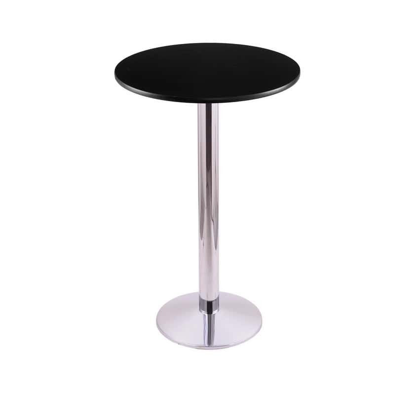 42-Inch Tall Chrome Table with Reversible 24-Inch Black/Dark Cherry Round Top and Round Footed 16-Inch Base 2 42-Inch Tall Chrome Table with Reversible 24-Inch Black/Dark Cherry Round Top and Round Footed 16-Inch Base - Image 2
