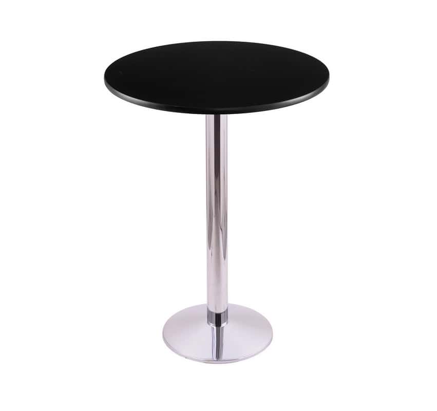 42-Inch Tall Chrome Table with Reversible 30-Inch Black/Dark Cherry Round Top and Round Footed 16-Inch Base 2 42-Inch Tall Chrome Table with Reversible 30-Inch Black/Dark Cherry Round Top and Round Footed 16-Inch Base - Image 2