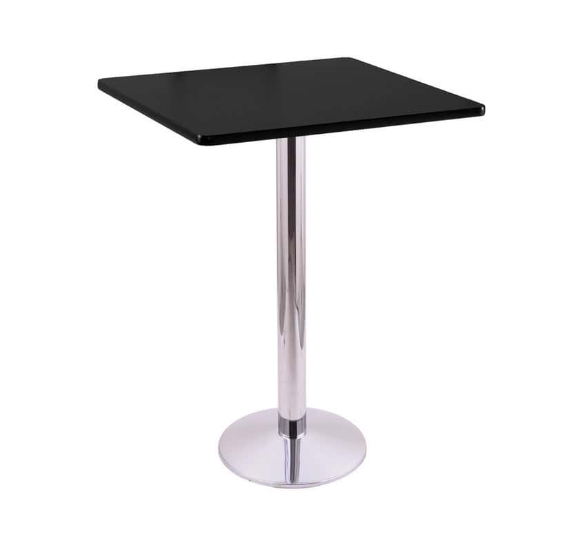 42-Inch Tall Chrome Table with Reversible 30x30-Inch Black/Dark Cherry Square Top and Round Footed 16-Inch Base 2 42-Inch Tall Chrome Table with Reversible 30x30-Inch Black/Dark Cherry Square Top and Round Footed 16-Inch Base - Image 2