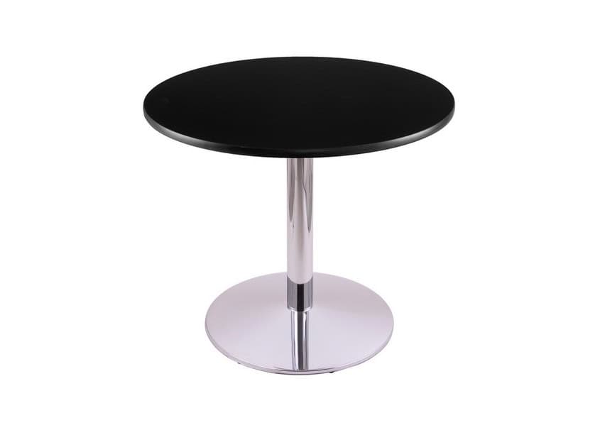 30-Inch Tall Chrome Table with Reversible 30-Inch Black/Dark Cherry Round Top and Round Footed 22-Inch Base 2 30-Inch Tall Chrome Table with Reversible 30-Inch Black/Dark Cherry Round Top and Round Footed 22-Inch Base - Image 2