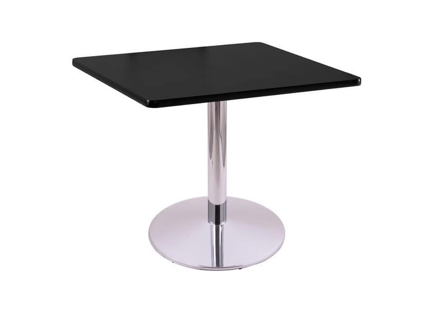 30-Inch Tall Chrome Table with Reversible 30x30-Inch Black/Dark Cherry Square Top and Round Footed 22-Inch Base 2 30-Inch Tall Chrome Table with Reversible 30x30-Inch Black/Dark Cherry Square Top and Round Footed 22-Inch Base - Image 2