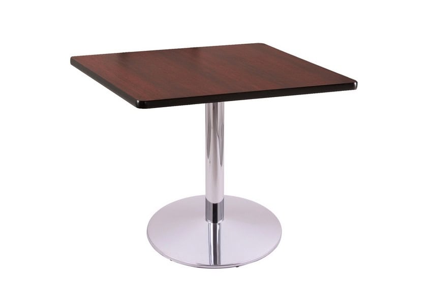 30-Inch Tall Chrome Table with Reversible 30x30-Inch Black/Dark Cherry Square Top and Round Footed 22-Inch Base 1 30-Inch Tall Chrome Table with Reversible 30x30-Inch Black/Dark Cherry Square Top and Round Footed 22-Inch Base