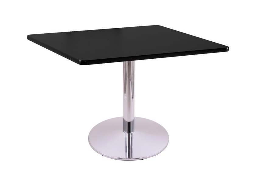 30-Inch Tall Chrome Table with Reversible 36x36-Inch Black/Dark Cherry Square Top and Round Footed 22-Inch Base 2 30-Inch Tall Chrome Table with Reversible 36x36-Inch Black/Dark Cherry Square Top and Round Footed 22-Inch Base - Image 2