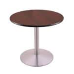 30-Inch Tall Stainless Table with Reversible 30-Inch Black/Dark Cherry Round Top and Round Footed 22-Inch Base