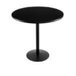 42-Inch Tall Black Table with Reversible 36-Inch Black/Dark Cherry Round Top and Round Footed 22-Inch Base