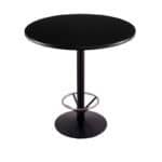36-Inch Tall Black Table with Reversible 36-Inch Black/Dark Cherry Round Top and Round Footed 22-Inch Base with Foot Ring