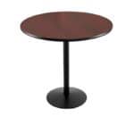 42-Inch Tall Black Table with Reversible 36-Inch Black/Dark Cherry Round Top and Round Footed 22-Inch Base